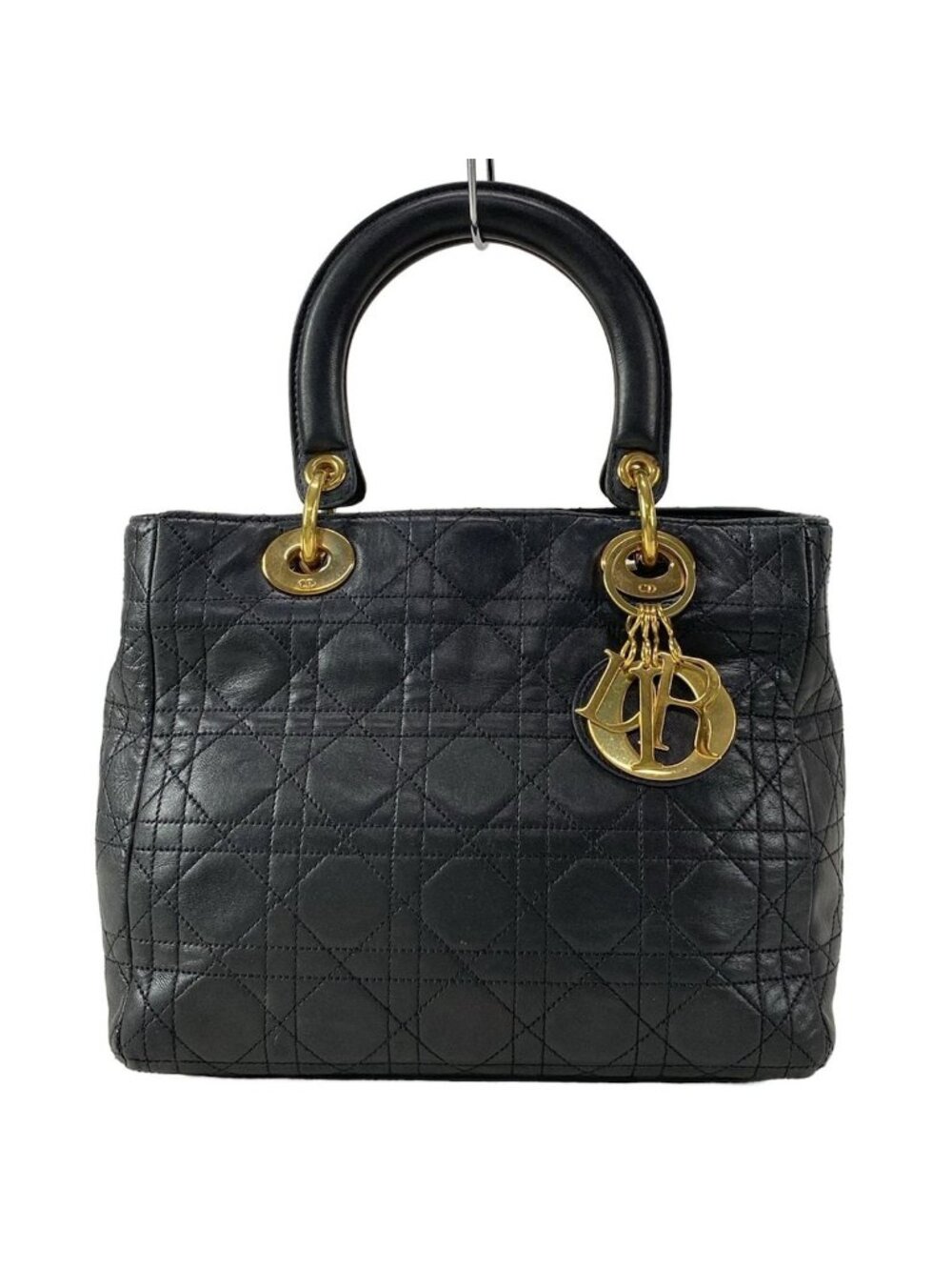 Dior Handbag Lady Medium Bag Black Leather